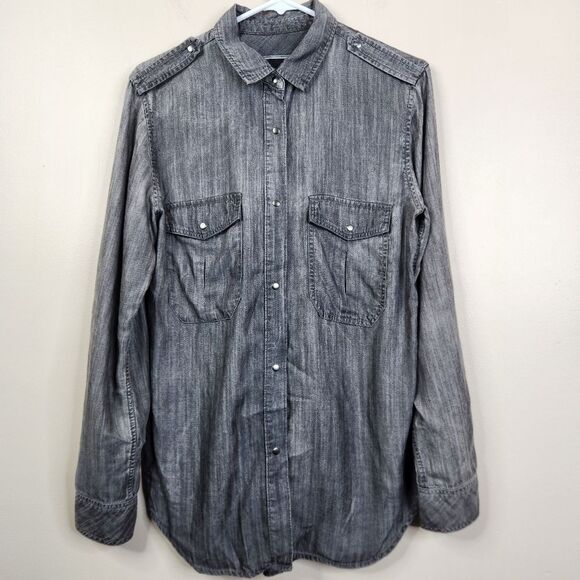 Rails Snap Closure Roll Tab Sleeve Full Faded Button Down Shirt Small - Picture 1 of 10